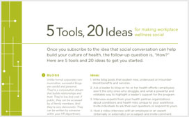 5 tools, 20 ideas for making workplace wellness social
